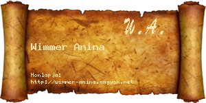 Wimmer Anina névjegykártya